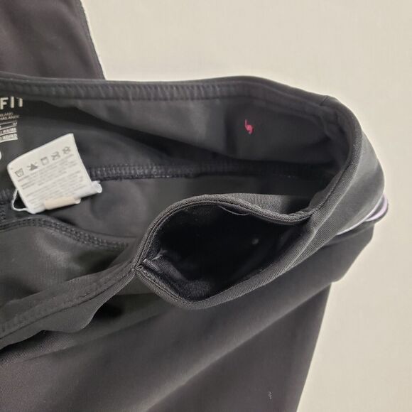 Nike Dri-Fit Womens Capri Pants Medium 8-10 Black Purple Workout Athletic 339512 - Picture 9 of 12